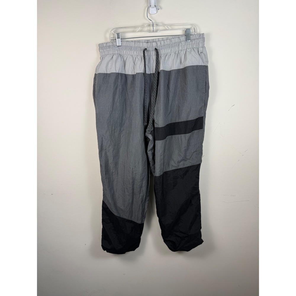 Nike Flight Series Mens 2XL Grey Black Colorblock Track Pants Parachute Y2K